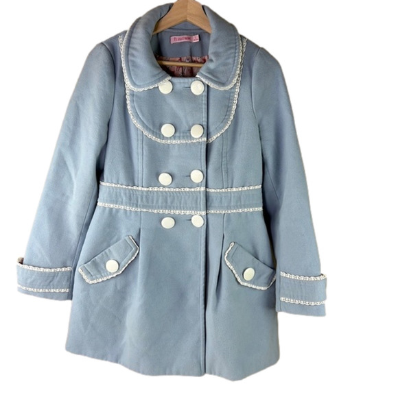 SOFT girl Esina Girls  Baby Blue Melton Cloth with Feminine Details - Picture 1 of 14